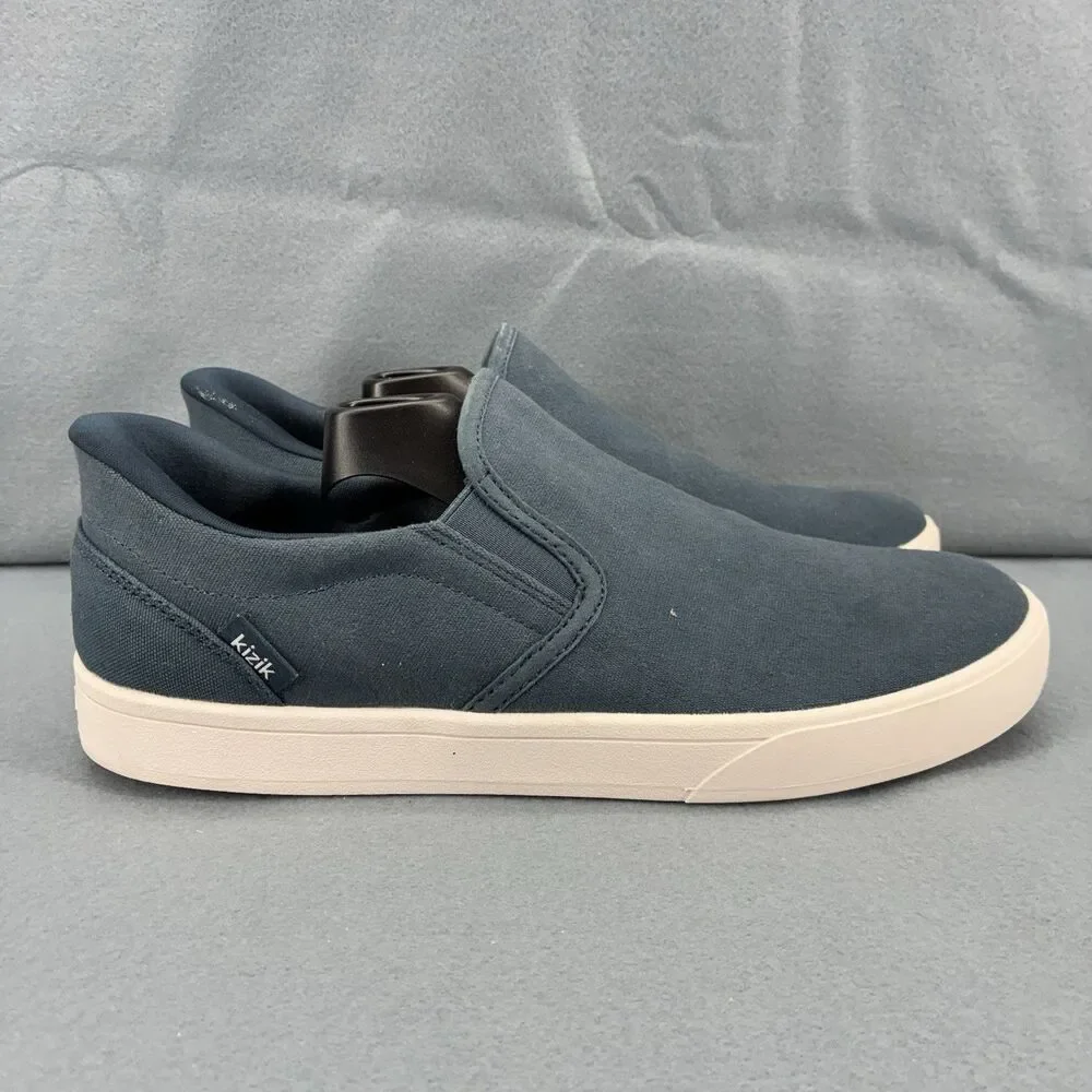 Kizik Men’s 9.5 Hands Free Slip On Shoes Blue Canvas Casual Sneakers
